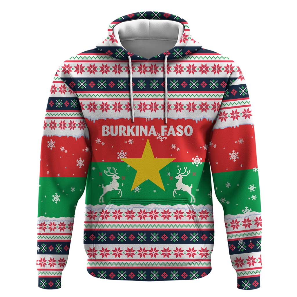 Christmas Burkina Faso Hoodie Reindeer Star Design TS04