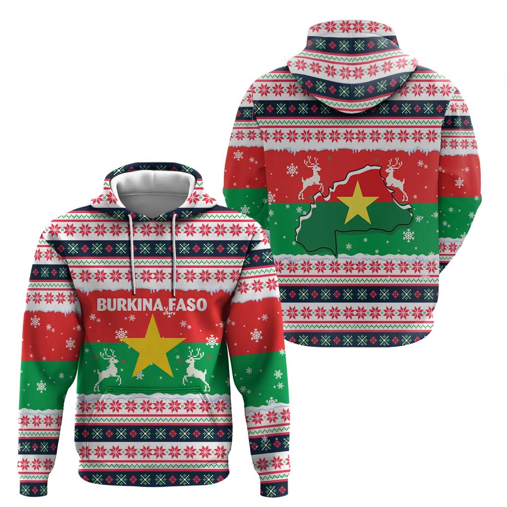 Christmas Burkina Faso Hoodie Reindeer Star Design TS04