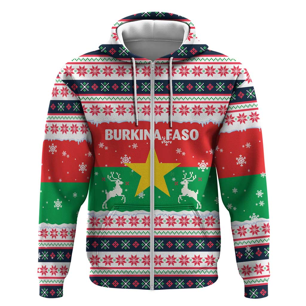 Christmas Burkina Faso Hoodie Reindeer Star Design TS04
