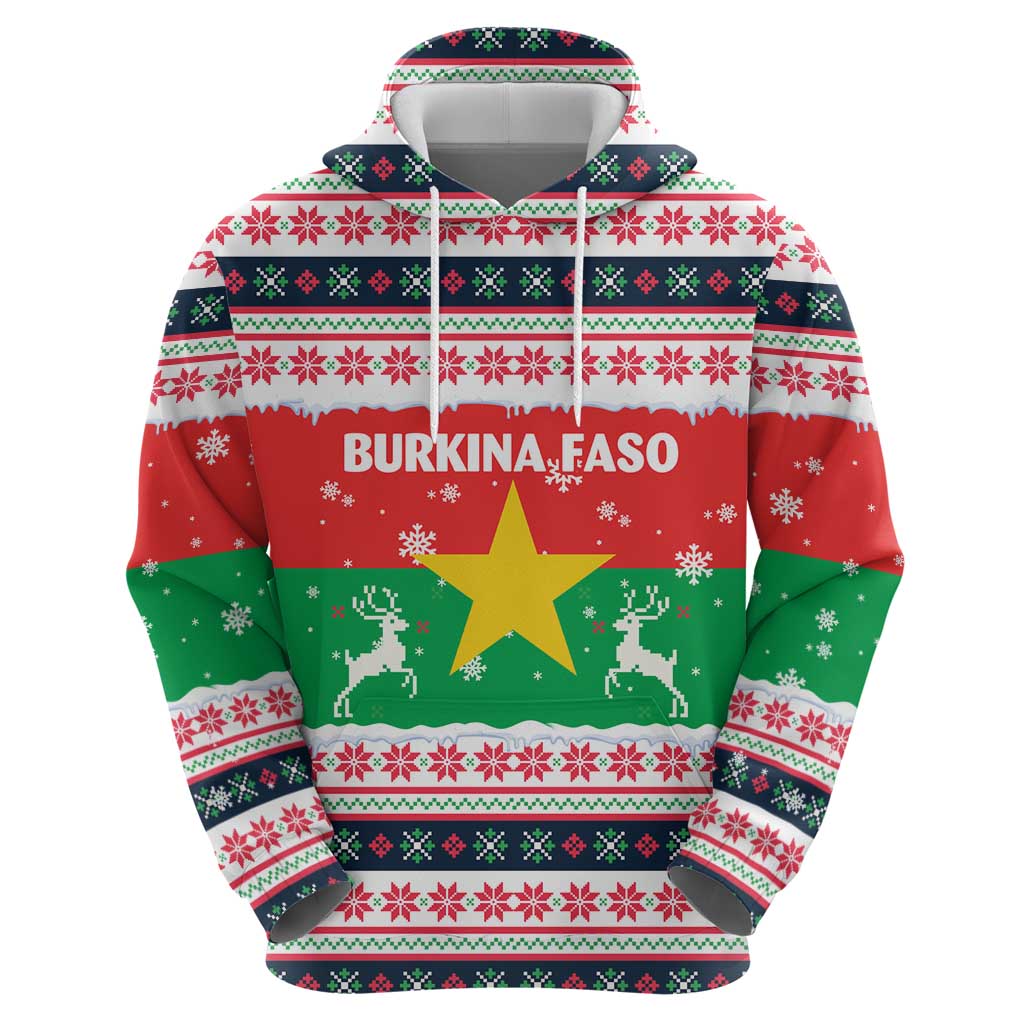 Christmas Burkina Faso Hoodie Reindeer Star Design TS04