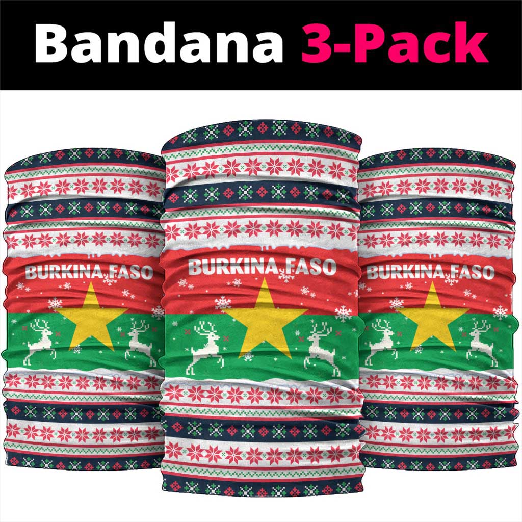 Christmas Burkina Faso Neck Gaiter Reindeer Star Design TS04