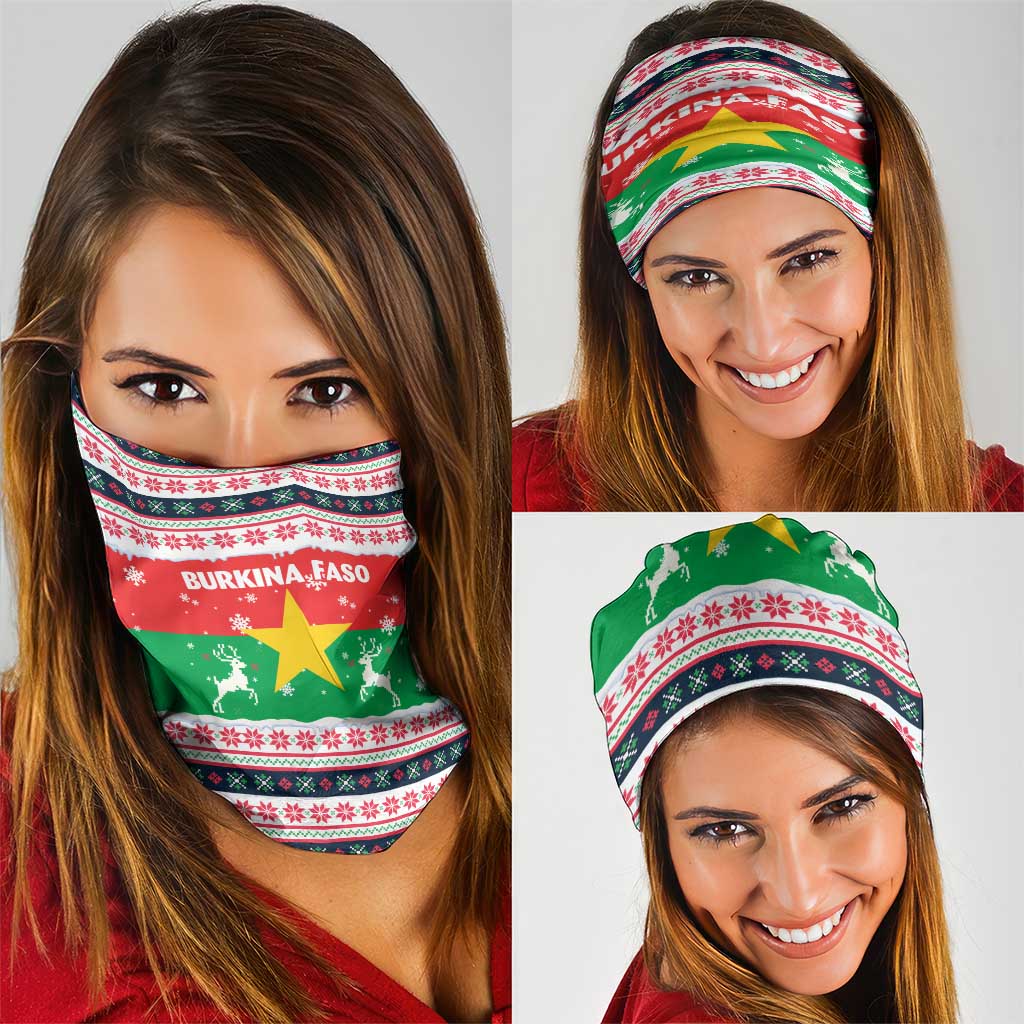 Christmas Burkina Faso Neck Gaiter Reindeer Star Design TS04