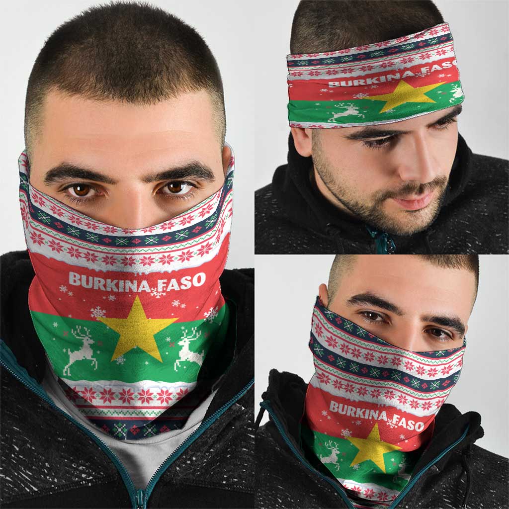 Christmas Burkina Faso Neck Gaiter Reindeer Star Design TS04