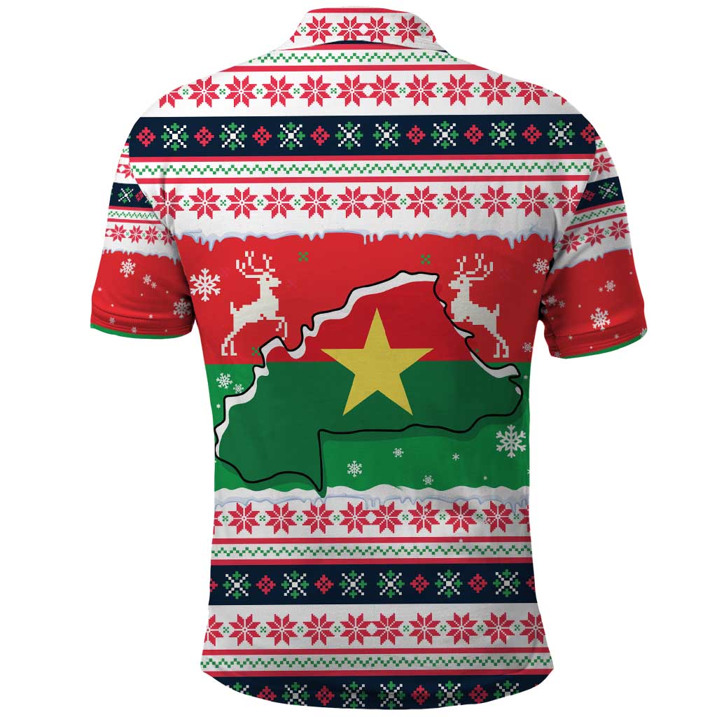 Christmas Burkina Faso Polo Shirt Reindeer Star Design TS04