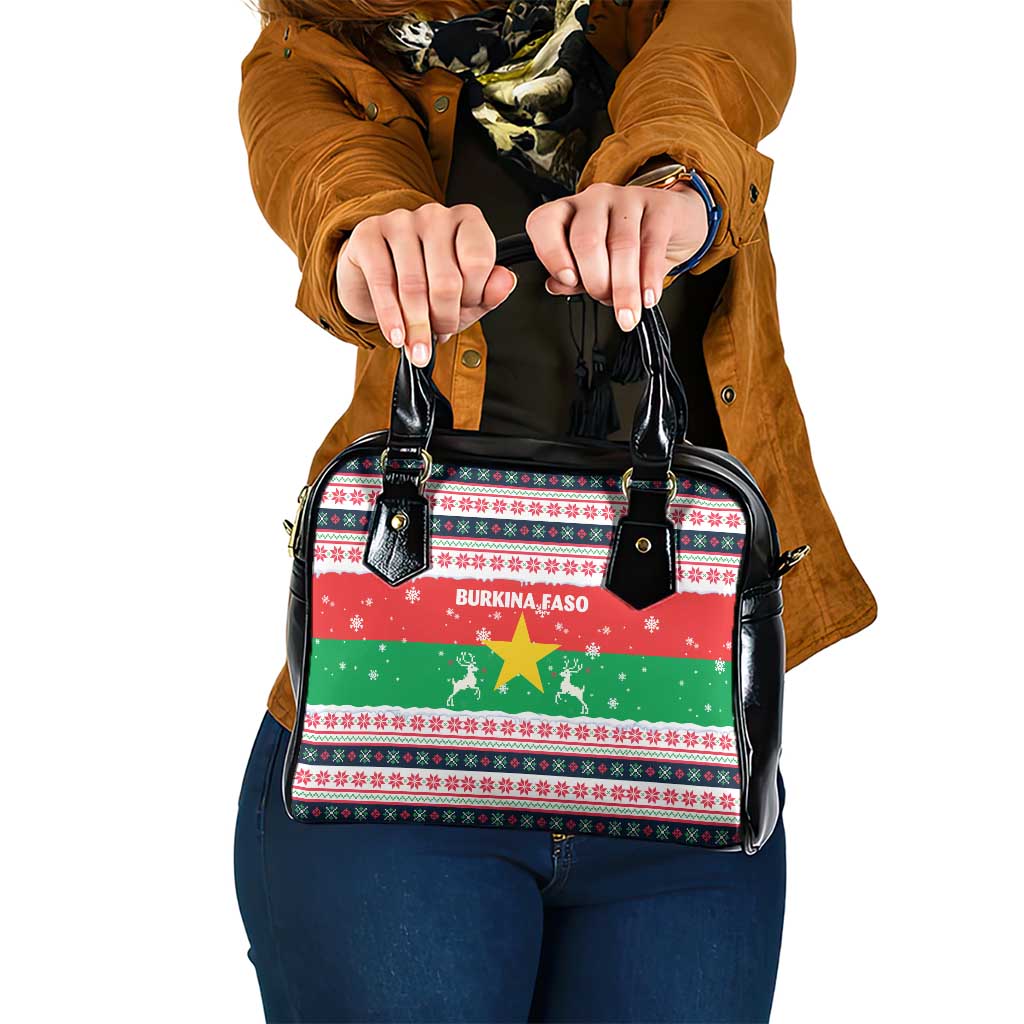 Christmas Burkina Faso Shoulder Handbag Reindeer Star Design TS04