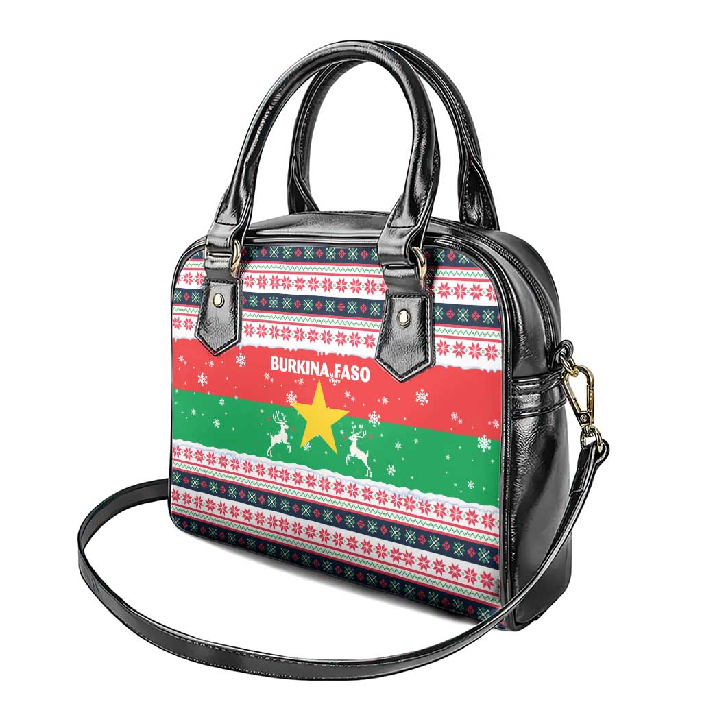 Christmas Burkina Faso Shoulder Handbag Reindeer Star Design TS04