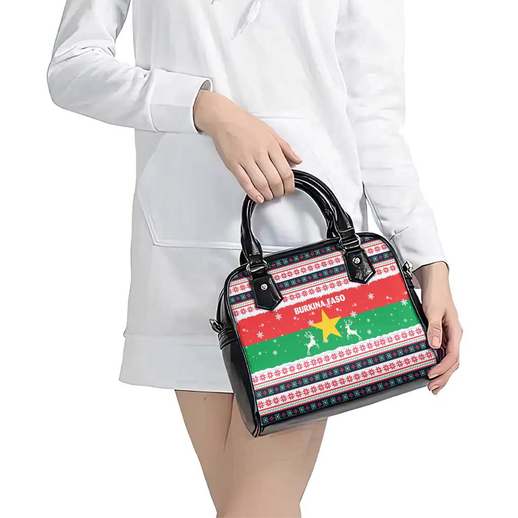 Christmas Burkina Faso Shoulder Handbag Reindeer Star Design TS04