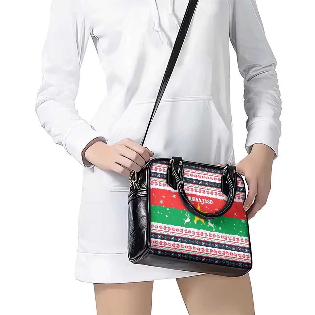 Christmas Burkina Faso Shoulder Handbag Reindeer Star Design TS04