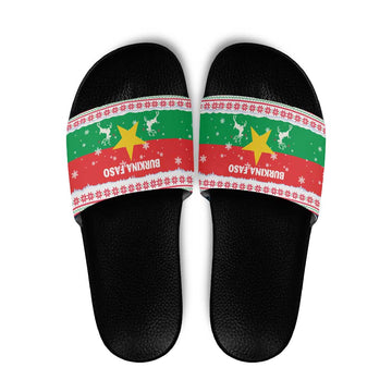 Christmas Burkina Faso Slide Sandals Reindeer Star Design TS04