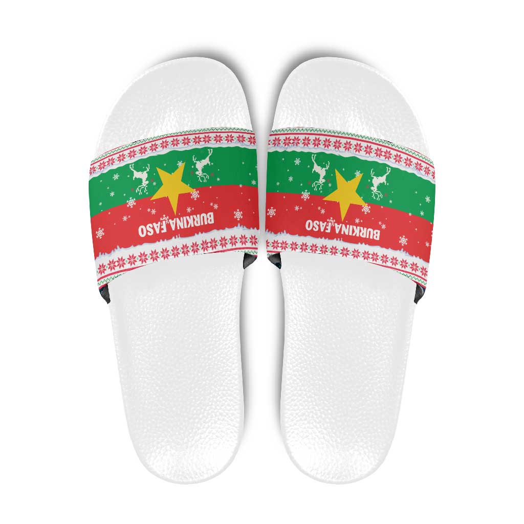 Christmas Burkina Faso Slide Sandals Reindeer Star Design TS04