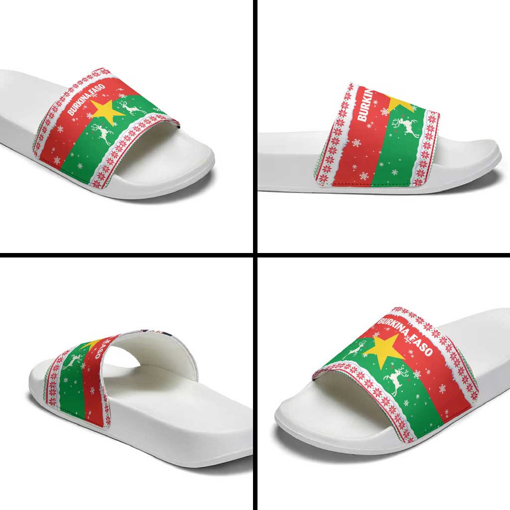 Christmas Burkina Faso Slide Sandals Reindeer Star Design TS04