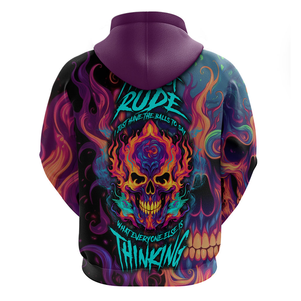 Colorful Fire Skull Hoodie I'm not rude i just have the balls to say what everyone else is Thingking TS04