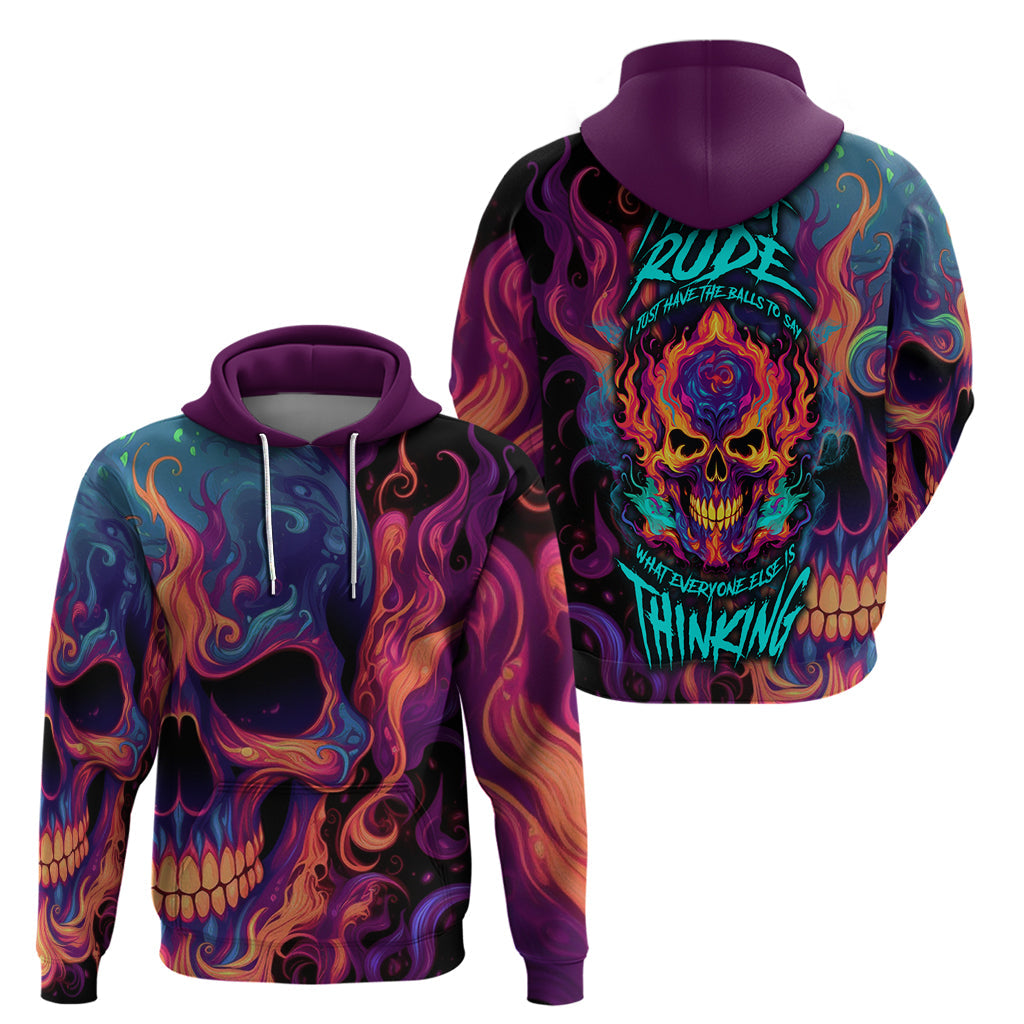 Colorful Fire Skull Hoodie I'm not rude i just have the balls to say what everyone else is Thingking TS04