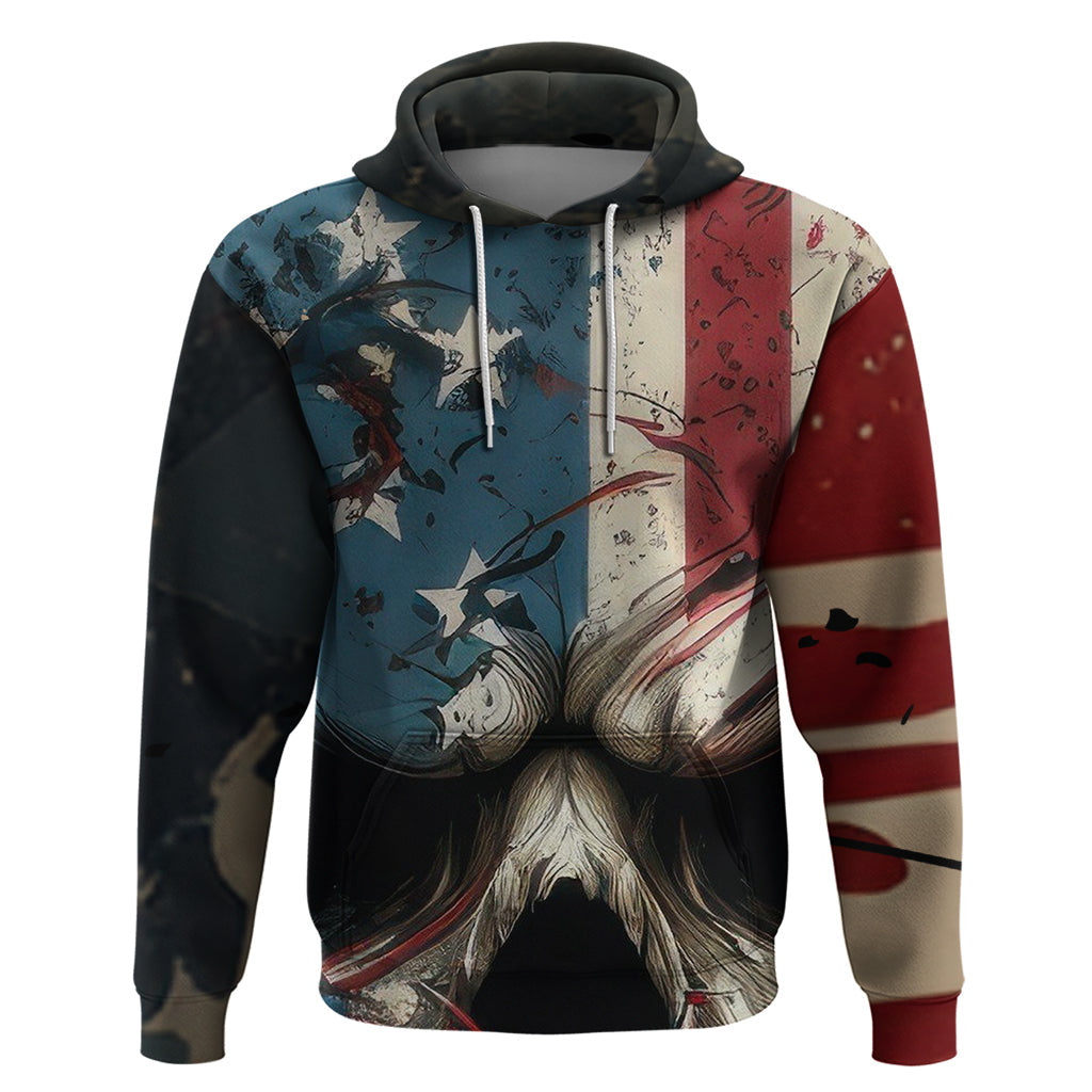 American Flag Skull Hoodie I'm Not Anti - Social I'm Just Not User Friendly TS04
