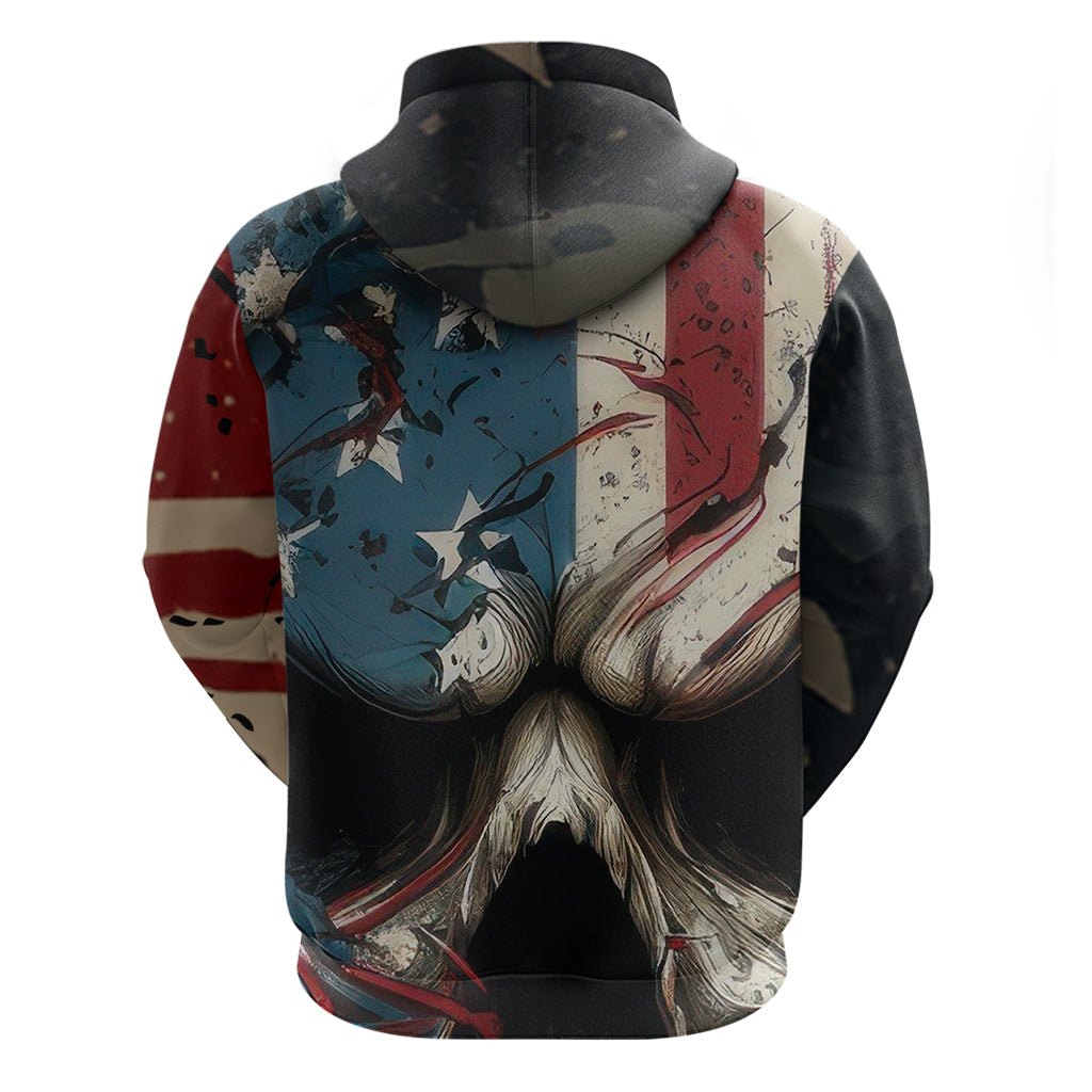 American Flag Skull Hoodie I'm Not Anti - Social I'm Just Not User Friendly TS04