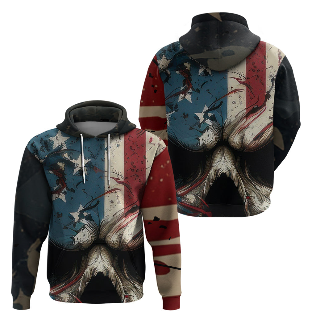 American Flag Skull Hoodie I'm Not Anti - Social I'm Just Not User Friendly TS04