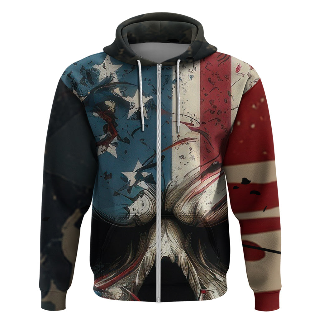 American Flag Skull Hoodie I'm Not Anti - Social I'm Just Not User Friendly TS04