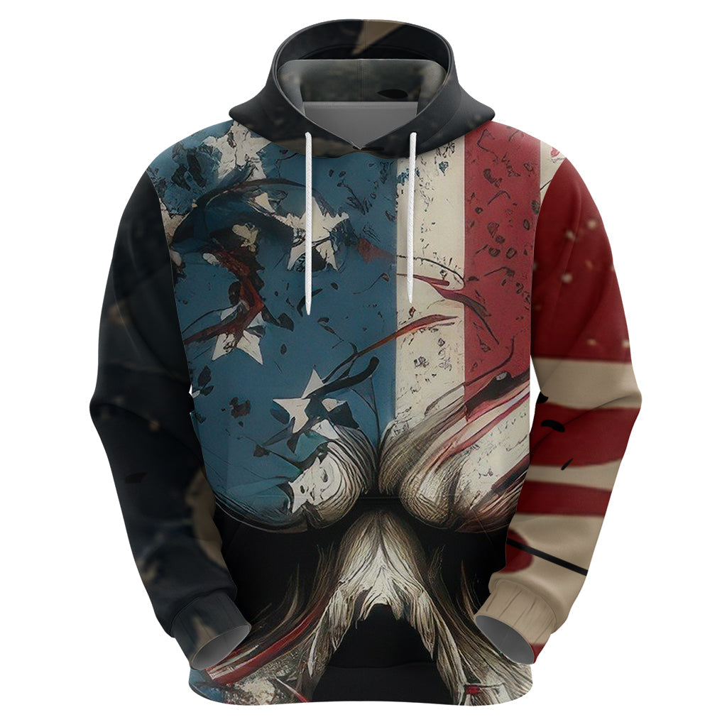 American Flag Skull Hoodie I'm Not Anti - Social I'm Just Not User Friendly TS04
