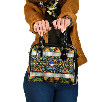 Slovenia Folk Art Shoulder Handbag Bright Floral Pattern with National Crest Emblem TS04
