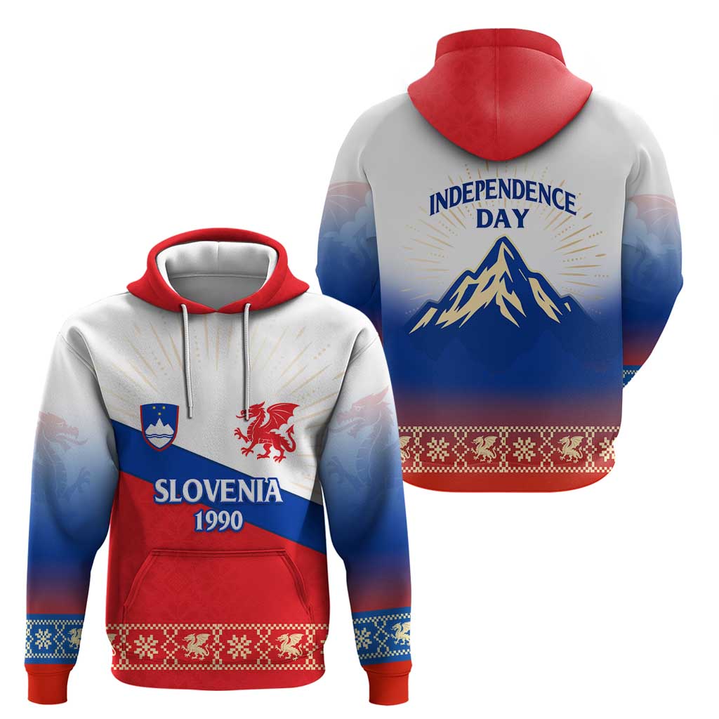 Slovenian Independence Hoodie 1990 Tribute with Dragon Emblem and Alpine Legacy TS04