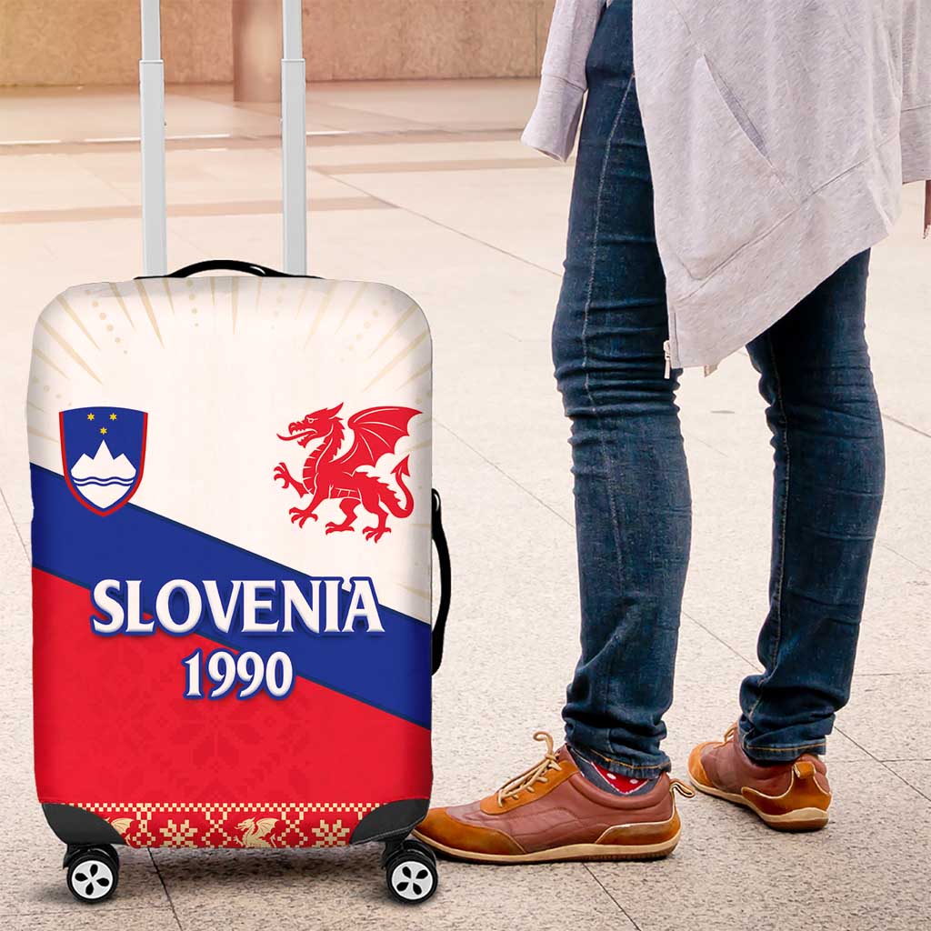 Slovenian Independence Luggage Cover 1990 Tribute with Dragon Emblem and Alpine Legacy TS04