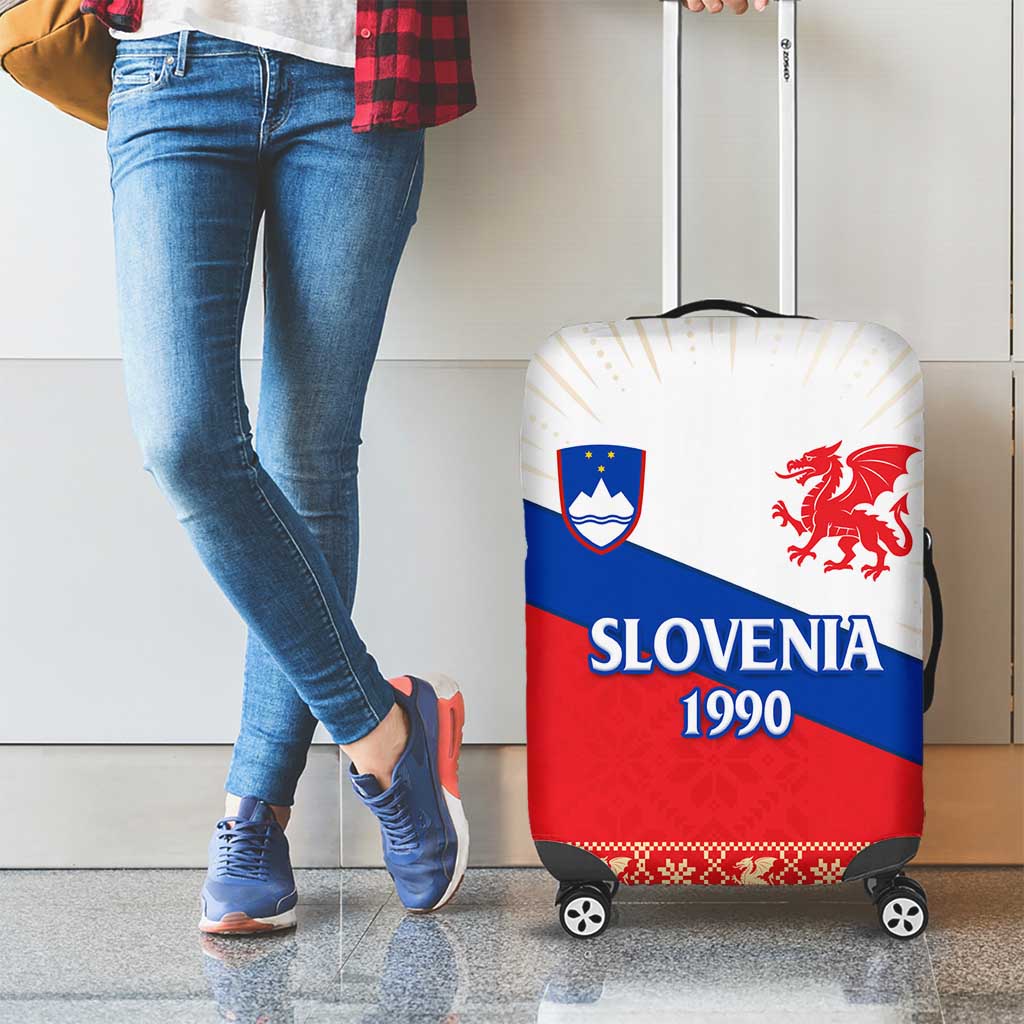 Slovenian Independence Luggage Cover 1990 Tribute with Dragon Emblem and Alpine Legacy TS04