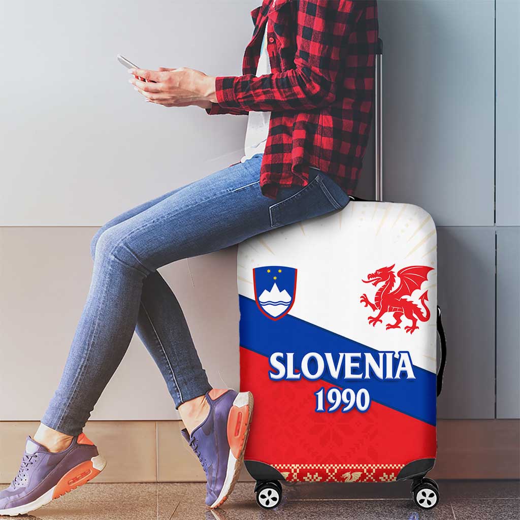 Slovenian Independence Luggage Cover 1990 Tribute with Dragon Emblem and Alpine Legacy TS04