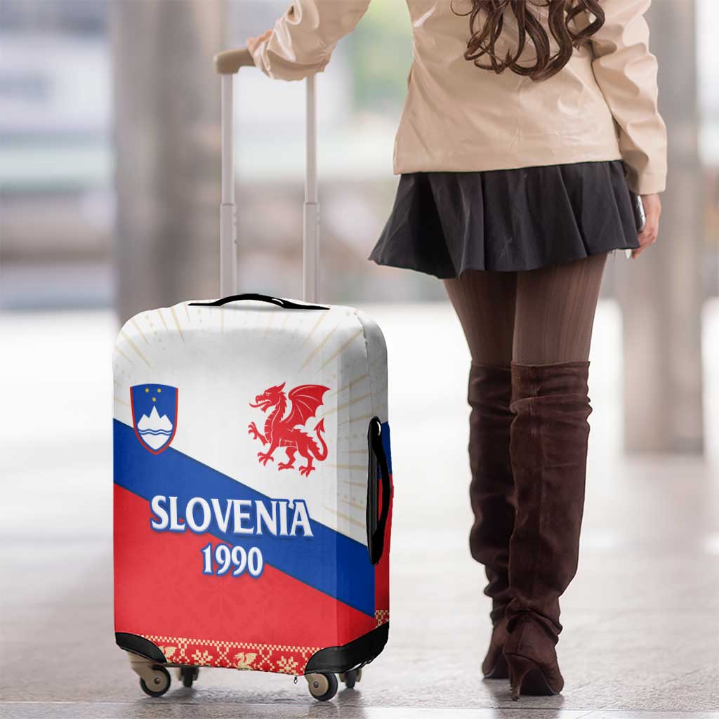 Slovenian Independence Luggage Cover 1990 Tribute with Dragon Emblem and Alpine Legacy TS04