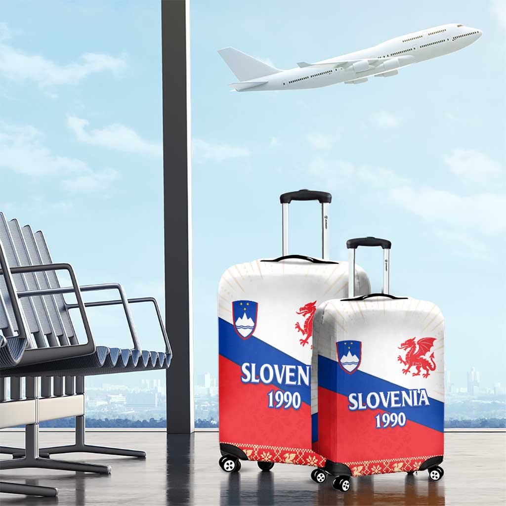 Slovenian Independence Luggage Cover 1990 Tribute with Dragon Emblem and Alpine Legacy TS04