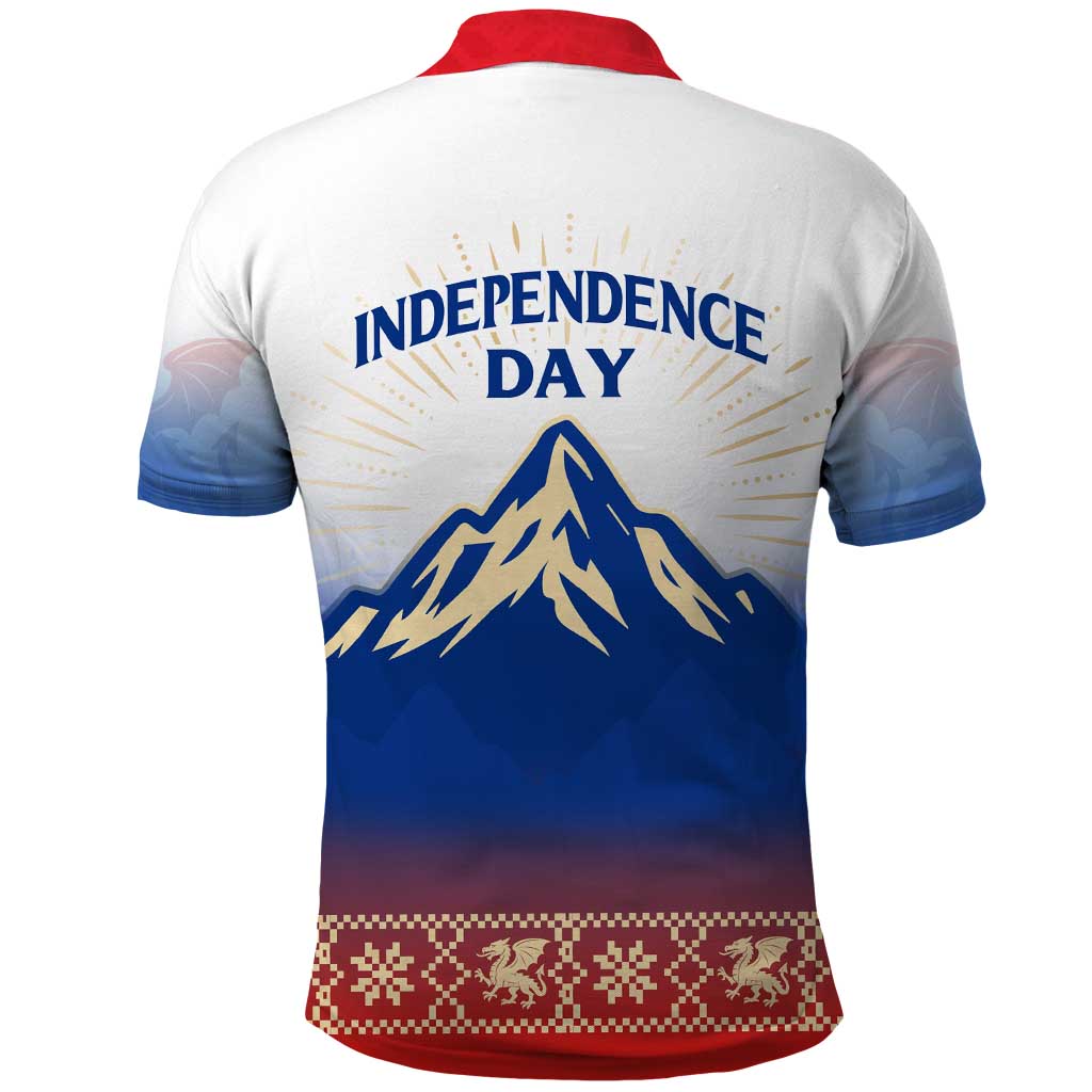 Slovenian Independence Polo Shirt 1990 Tribute with Dragon Emblem and Alpine Legacy TS04