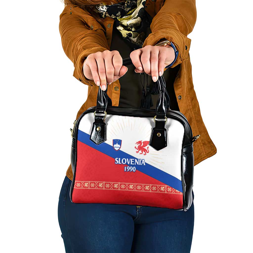 Slovenian Independence Shoulder Handbag 1990 Tribute with Dragon Emblem and Alpine Legacy TS04
