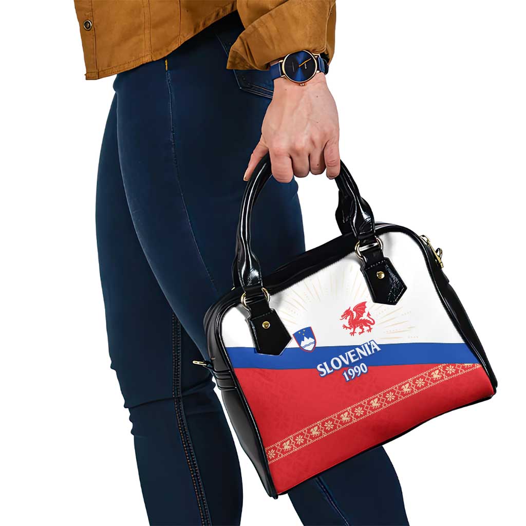 Slovenian Independence Shoulder Handbag 1990 Tribute with Dragon Emblem and Alpine Legacy TS04