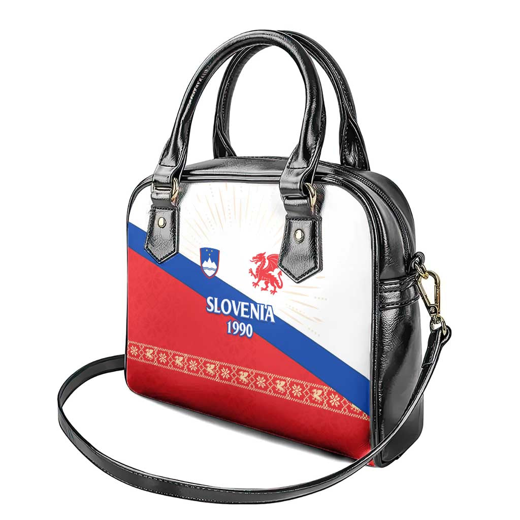 Slovenian Independence Shoulder Handbag 1990 Tribute with Dragon Emblem and Alpine Legacy TS04