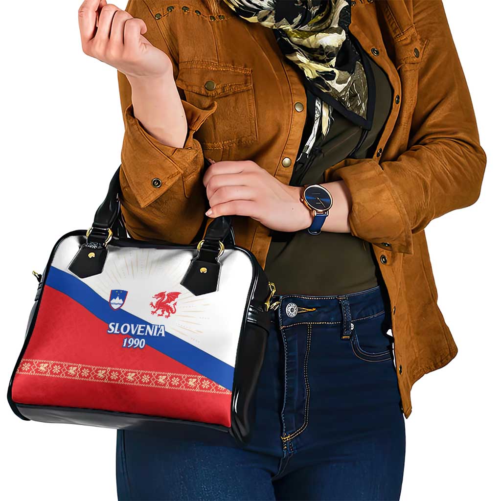 Slovenian Independence Shoulder Handbag 1990 Tribute with Dragon Emblem and Alpine Legacy TS04