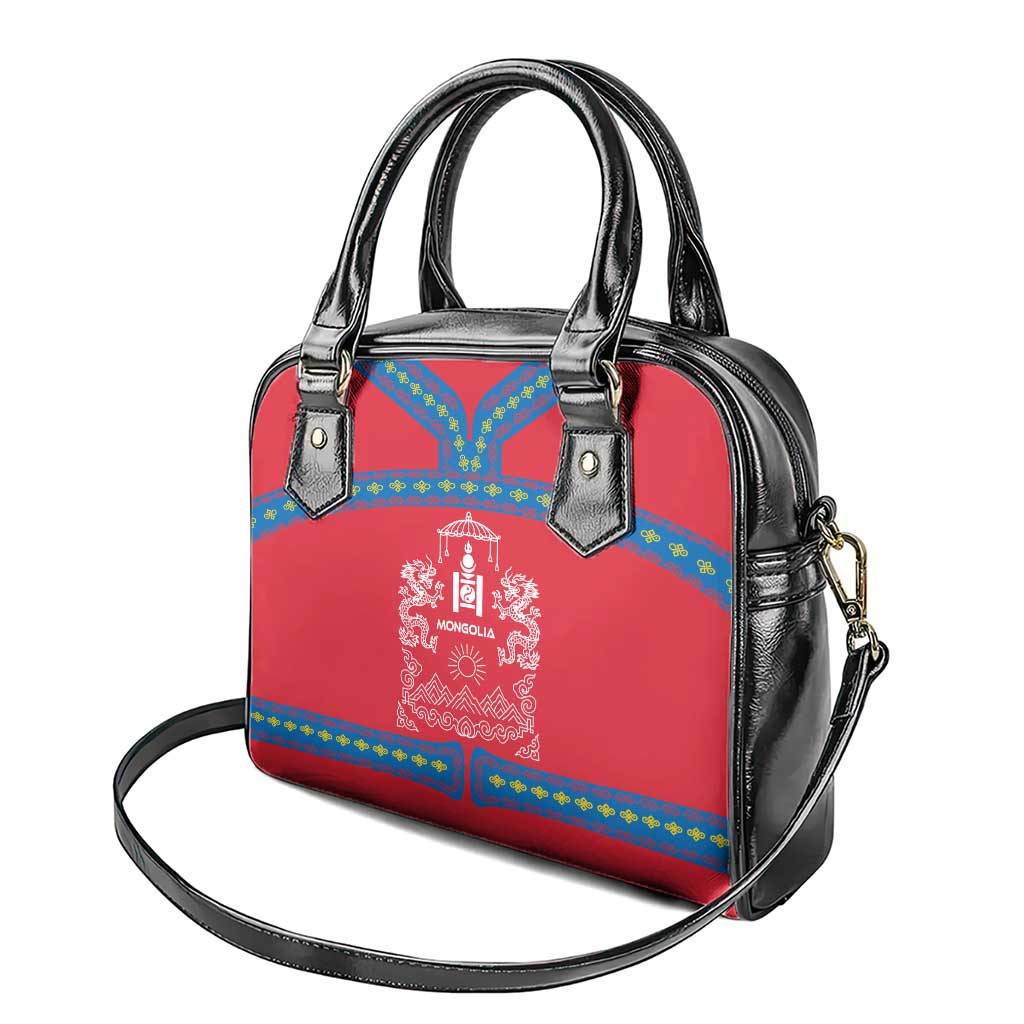 Mongolia Shoulder Handbag with Soyombo Dragon Sun Red Blue Tradition Spirit TS04
