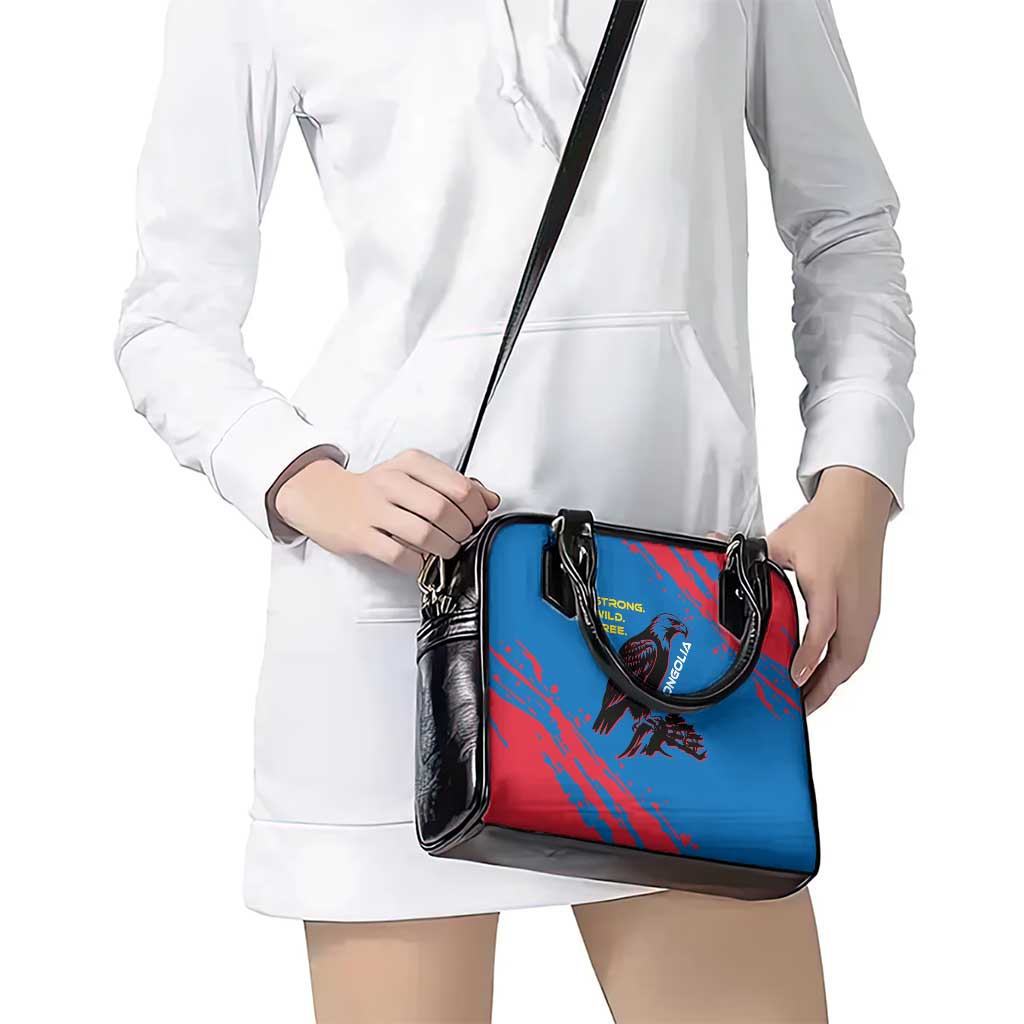 Mongolia Shoulder Handbag with Eagle Strong Wild Free Red Blue Brush Spirit TS04