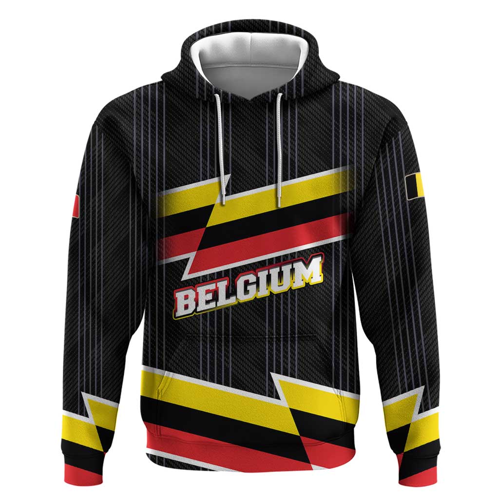 Belgium Hoodie with Black Red Yellow Lightning Flag Stripe Spirit TS04