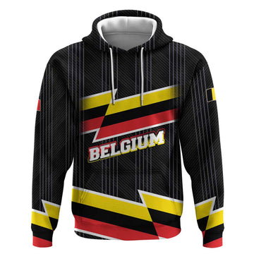 Belgium Hoodie with Black Red Yellow Lightning Flag Stripe Spirit TS04