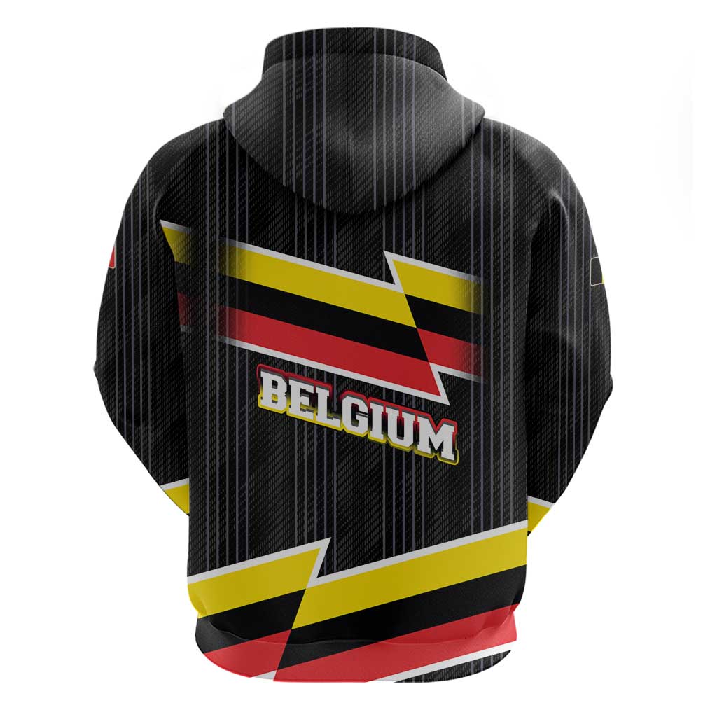 Belgium Hoodie with Black Red Yellow Lightning Flag Stripe Spirit TS04