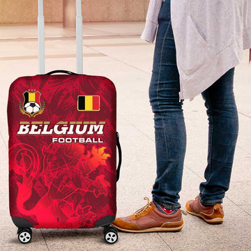 Belgium Luggage Cover with Football Red Map Crest Rose Spirit TS04