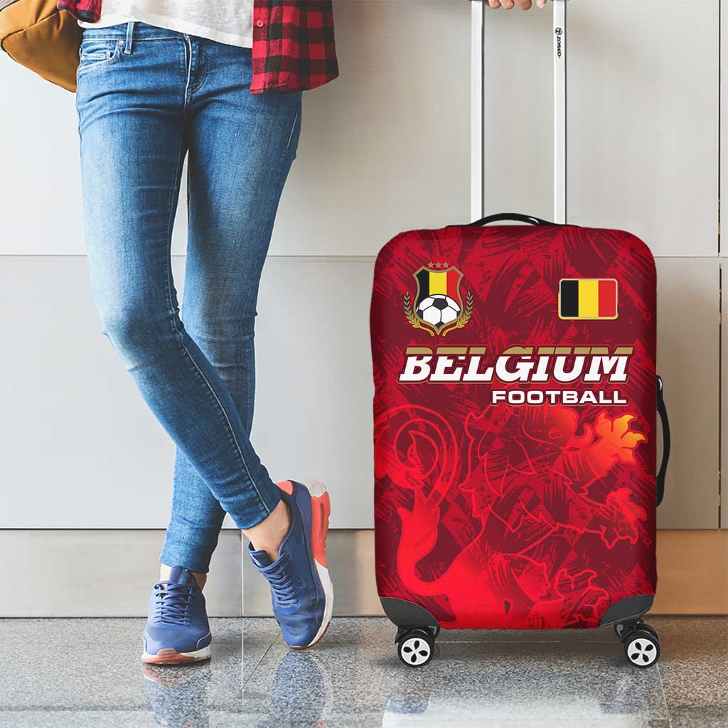 Belgium Luggage Cover with Football Red Map Crest Rose Spirit TS04