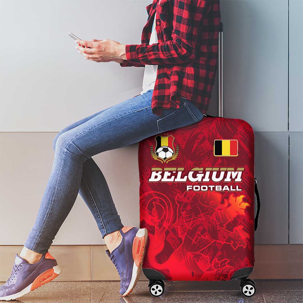 Belgium Luggage Cover with Football Red Map Crest Rose Spirit TS04