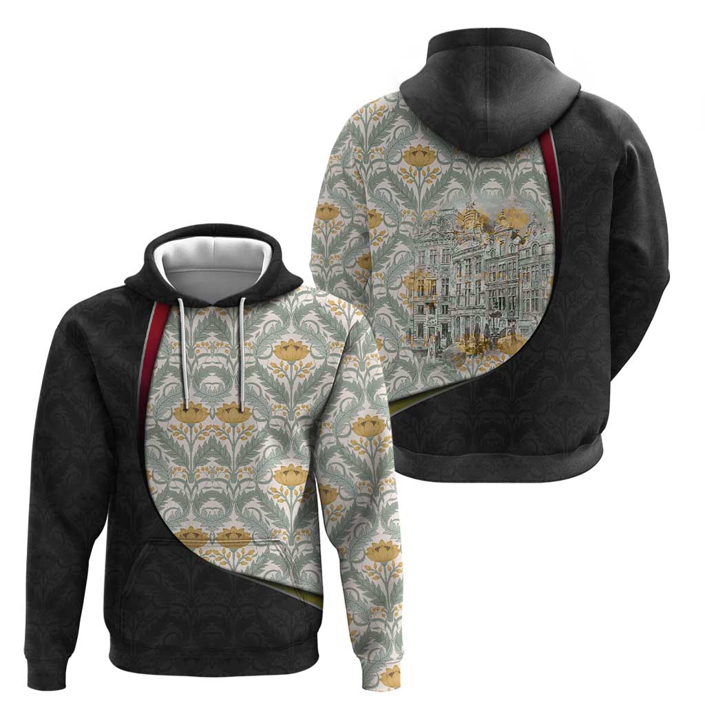 Belgium Hoodie with Grand Place Brussels Art Nouveau Floral Spirit TS04