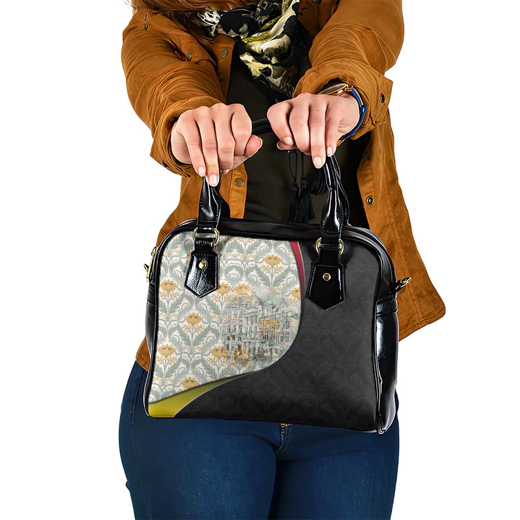 Belgium Shoulder Handbag with Grand Place Brussels Art Nouveau Floral Spirit TS04