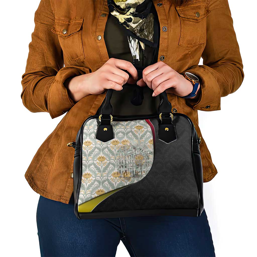 Belgium Shoulder Handbag with Grand Place Brussels Art Nouveau Floral Spirit TS04