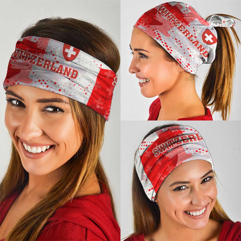 Switzerland Flag Neck Gaiter with Camo Red White Sportswear with Swiss Cross Shield TS04