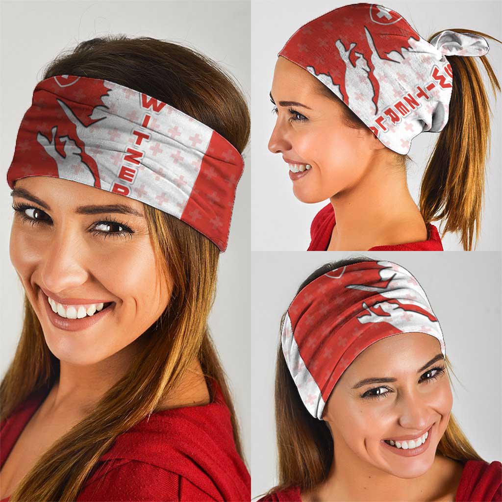 Switzerland Map Scratch Claw Swiss Flag Neck Gaiter with Vertical Text TS04
