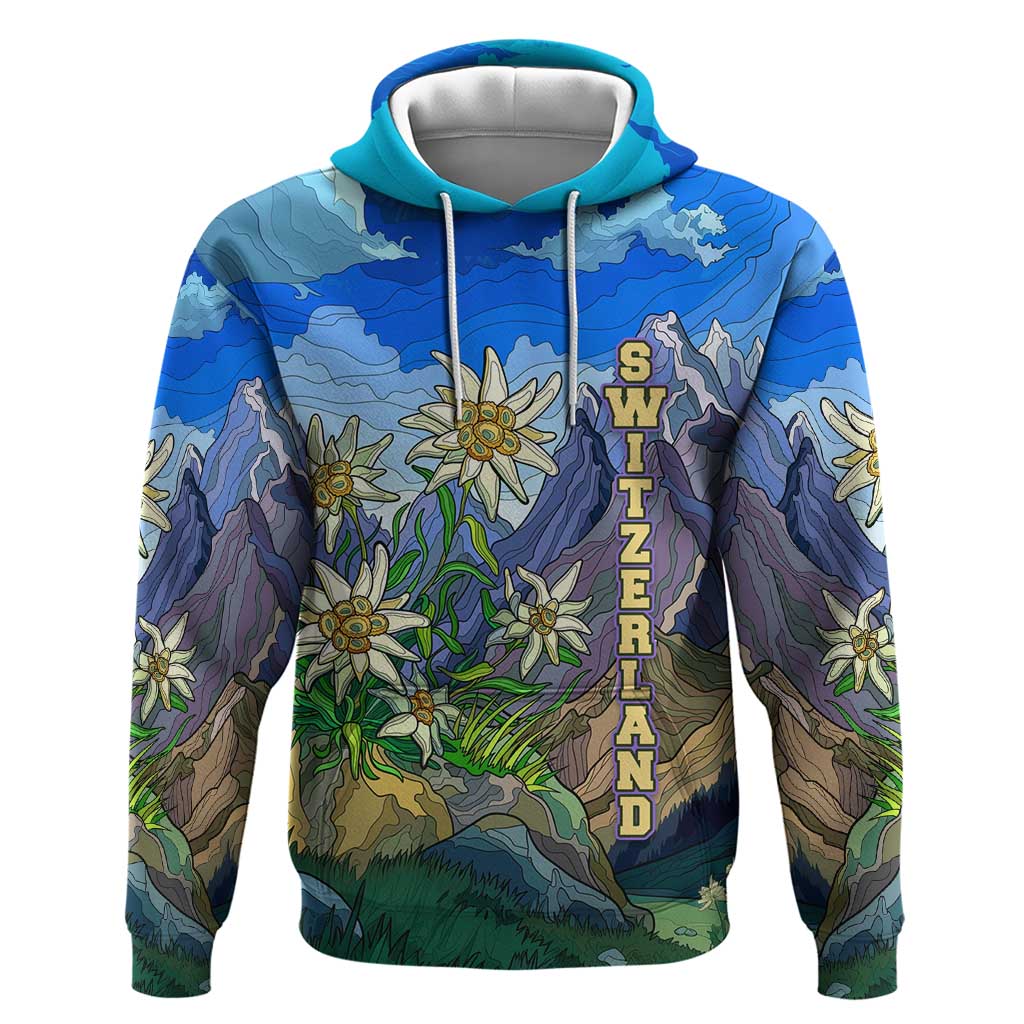 Edelweiss Flower Switzerland Mountain Hoodie TS04