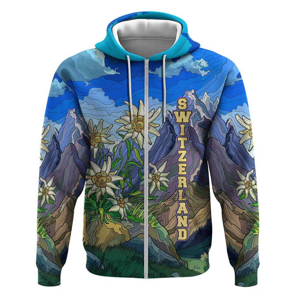 Edelweiss Flower Switzerland Mountain Hoodie TS04