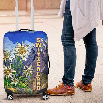 Edelweiss Flower Switzerland Mountain Luggage Cover TS04